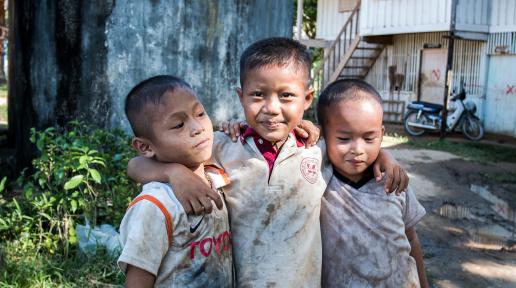 Children in Kanchanaburi Province, Thailand