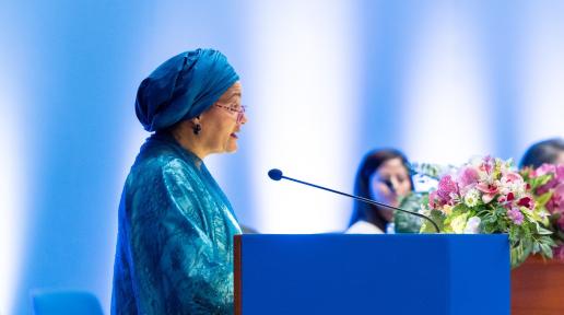 UN Deputy Secretary-General Amina Mohammed delivers remarks to the Asia Pacific Forum on Sustainable Development.